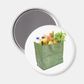 Wiederverwendbare Einkaufstasche voll mit Lebensmi Magnet (Vorderseite/Rückseite)