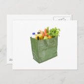 Wiederverwendbare Einkaufstasche voll mit Lebensmi Postkarte (Vorne/Hinten)