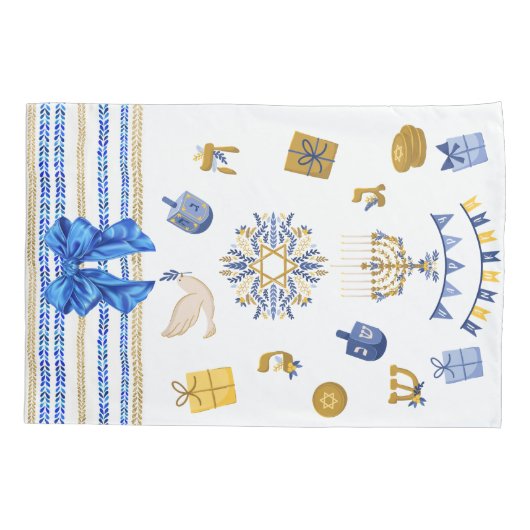 Wiederverwendbare Hanukkah Geschenkwrap - Beutel B Kissenbezug (Rückseite)