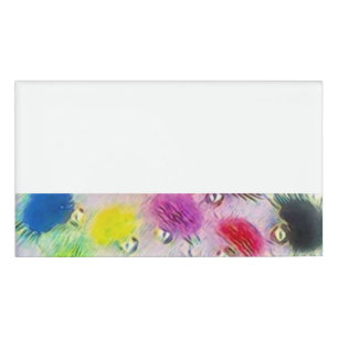 Wiederverwendbare Namensmarke Fluff Party Design Namenschild