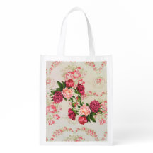 Wiederverwendbare Tasche mit rosa Rosen