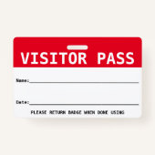 Wiederverwendbarer Besucherpass/Hall-Pass - Anpass Ausweis (Vorderseite)