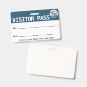 Wiederverwendbarer Besucherpass/Hall-Pass mit Logo Ausweis (Vorder- & Rückseite)