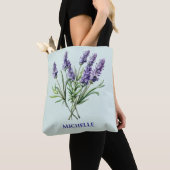 Wiederverwendbarer botanischer Lavendel Tasche (Von Nahem)