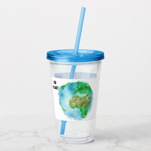 Wiederverwendbarer Cup & Stroh Rette unseren Ocean Acryltrinkbecher (Rückseite)