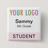 Wiederverwendbarer Schüler-Name-Tag-Button Schul-L Button (Vorderseite)