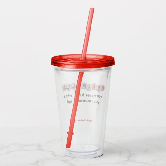 Wiederverwendbarer Trinkbecher mit Abdeckung 1 Acryltrinkbecher (Rückseite)