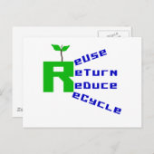Wiederverwenden Rückgabe reduzieren Gerecycelt T - Postkarte (Vorne/Hinten)