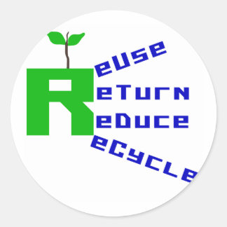 Wiederverwenden Rückgabereduzierung Gerecycelt Runder Aufkleber