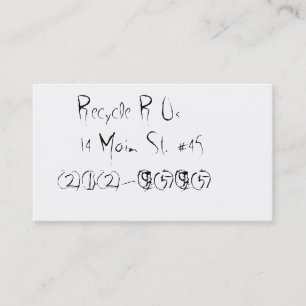 Wiederverwendet und gerecycelt telefonnummerkarte