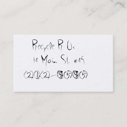 Wiederverwendet und gerecycelt telefonnummerkarte (Vorderseite)