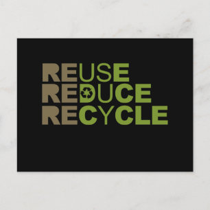 Wiederverwendung Reduzieren Gerecycelt T - Shirt Postkarte
