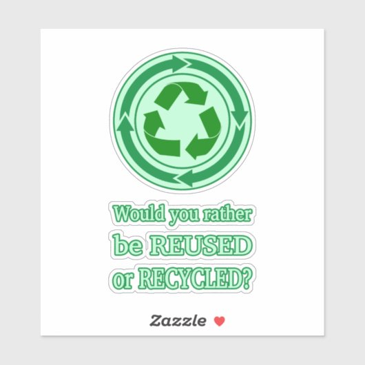 Wiederverwendung und Recycle Aufkleber (Blatt)
