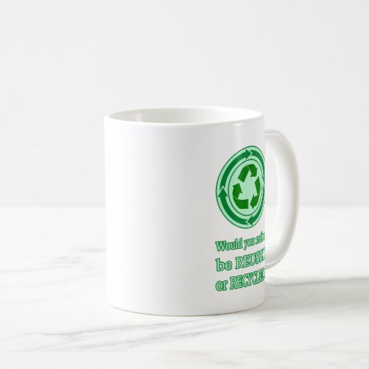 Wiederverwendung und Recycle Kaffeetasse (VorderseiteRechts)