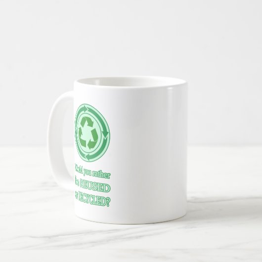 Wiederverwendung und Recycle Kaffeetasse (Vorderseite Links)