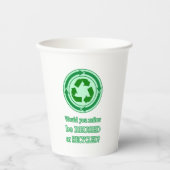 Wiederverwendung und Recycle Pappbecher (Vorderseite)