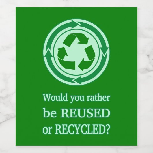 Wiederverwendung und Recycle Weinetikett (Einzelnes Label)