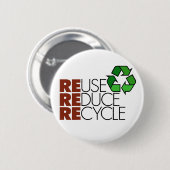Wiederverwendung verringern recyceln Knopf Button (Vorne & Hinten)