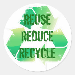 Wiederverwendung verringern recyceln runder aufkleber