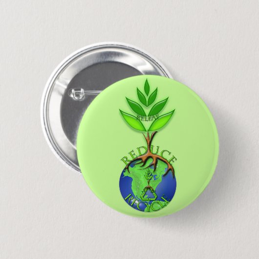 Wiederverwendung Verringerung des Gerecycelt Baumh Button (Vorne & Hinten)