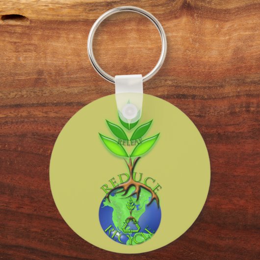 Wiederverwendung Verringerung des Gerecycelt Baumh Schlüsselanhänger (Vorderseite)