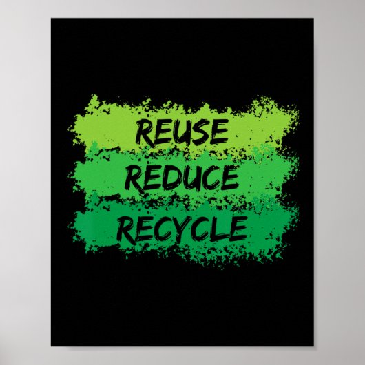 Wiederverwendung Verringerung Gerecycelt Funny Eco Poster (Vorne)