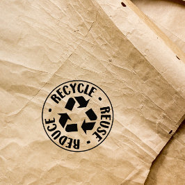 Wiederverwendung, Verringerung, Recycle, Gummistempel