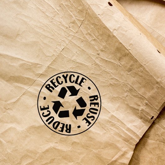 Wiederverwendung, Verringerung, Recycle, Gummistempel