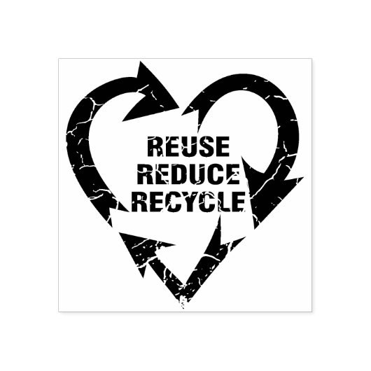 Wiederverwendung, Verringerung, Recycle, rustikale Gummistempel (Prägung)
