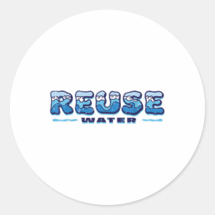 Wiederverwendung von Wasser, Umweltschutz, Umweltn Runder Aufkleber