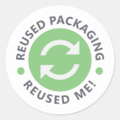 Wiederverwertete Verpackung - Aufkleber für wieder (Vorderseite)