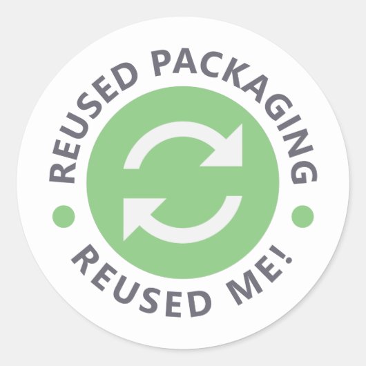 Wiederverwertete Verpackung - Aufkleber für wieder (Vorderseite)