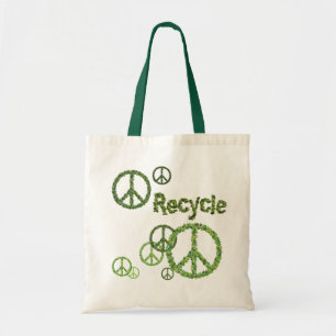 Wiederverwertungs-Friedenszeichen wiederverwendbar Tragetasche