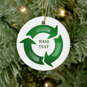 Wiederverwertungskreislauf-Symbol Foto Weihnachten Keramik Ornament