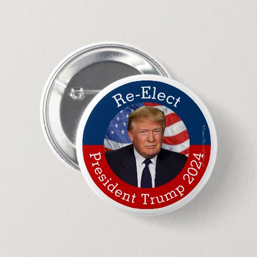Wiederwahl von Präsident Donald Trump 2024 Pro-Tru Button (Vorne & Hinten)