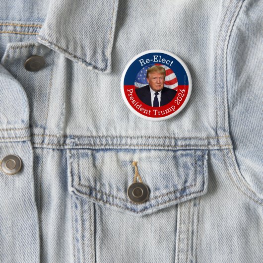 Wiederwahl von Präsident Donald Trump 2024 Pro-Tru Button (Beispiel)