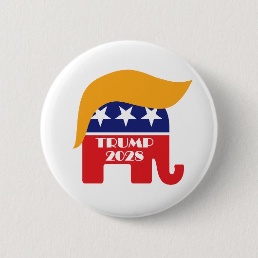 Wiederwahl von Präsident Trump 2028 3. Amtszeit Button (Vorderseite)