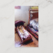 Wiege mit Quilt Visitenkarte (Rückseite)