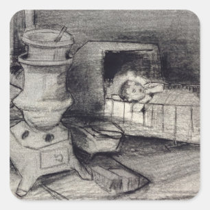 Wiege Vincent van Goghs   Quadratischer Aufkleber