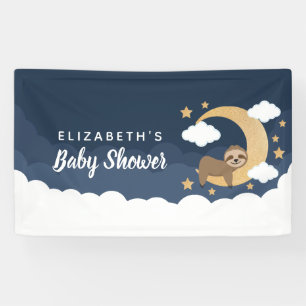 Wiegenlied Baby Faultier Mond Baby Shower Banner