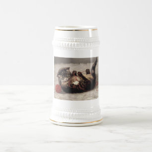 Wiegenlied der Katze, Eine Katze spielt mit einem Bierglas