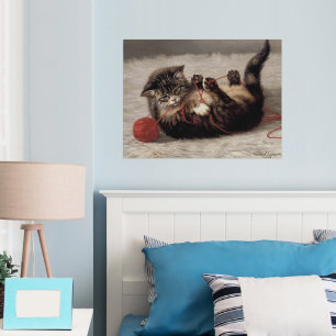 Wiegenlied der Katze, Eine Katze spielt mit einem Foliendrucke
