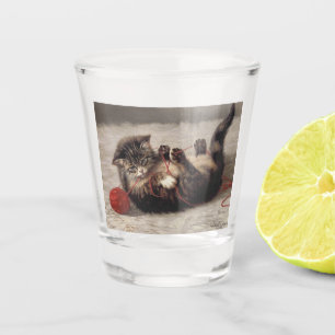 Wiegenlied der Katze, Eine Katze spielt mit einem Schnapsglas