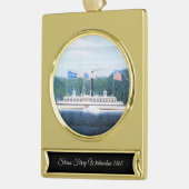 Wiehawken Dampffähre 1868 Banner-Ornament Gold (Links)