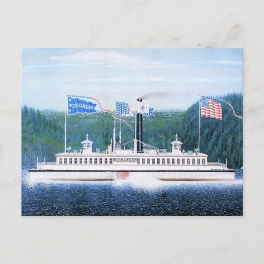 Wiehawken Dampffähre 1868 Postkarte (Vorderseite)