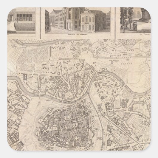 Wien 2 quadratischer aufkleber (Vorderseite)