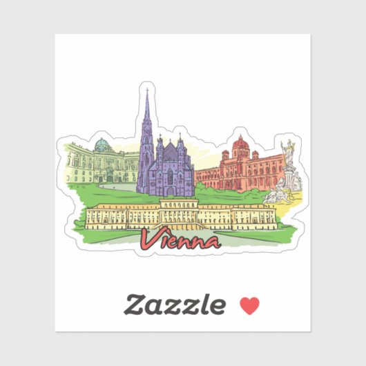 Wien Aufkleber (Blatt)