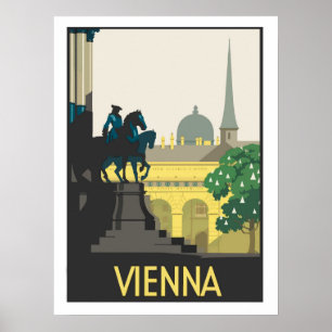 Wien, Illustration, Vintages Reiseplakat Poster