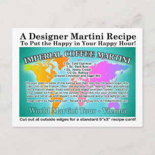 Wien, Imperial Coffee World Tour Martini Rezept  Postkarte