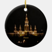 Wien in der Nacht mit Weihnachtsheiliger Keramik Ornament (Hinten)